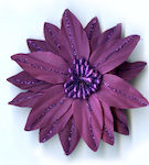 Fabric Flower Clip in Purple Color