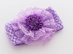 Hair Ribbon With Flower-purple