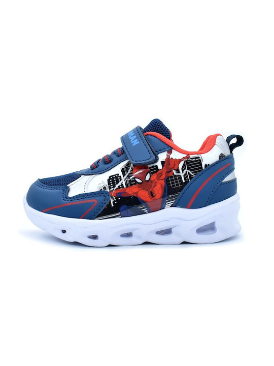 Spiderman Kids Sneakers Anatomic with Lights Blue