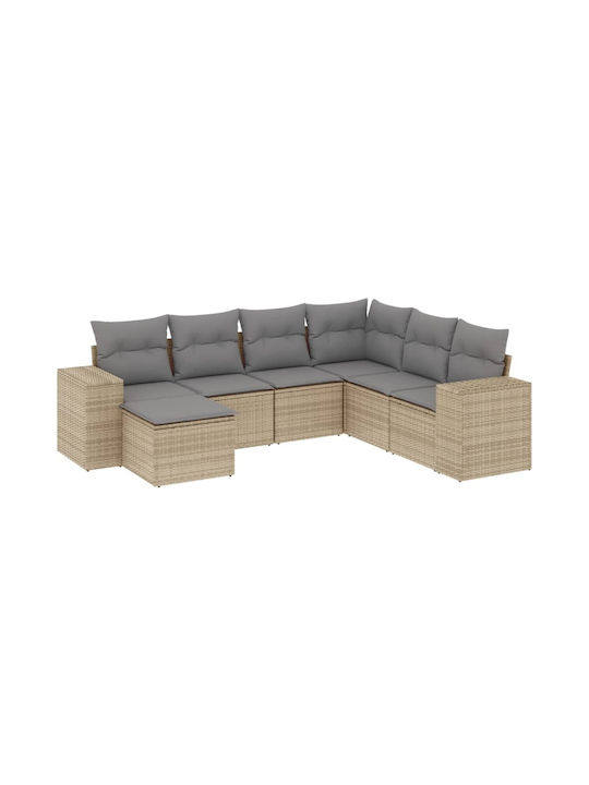 Corner Outdoor Sofa Rattan with Cushions 55x55x...