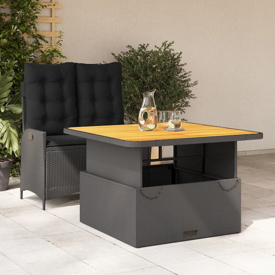 Garten- und Outdoor-Möbelsets 2 Stück Schwarz mit Kissen