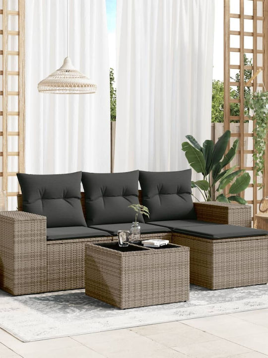 Set Camera De Zi Pentru Exterior 5 Piese Gri Cu...