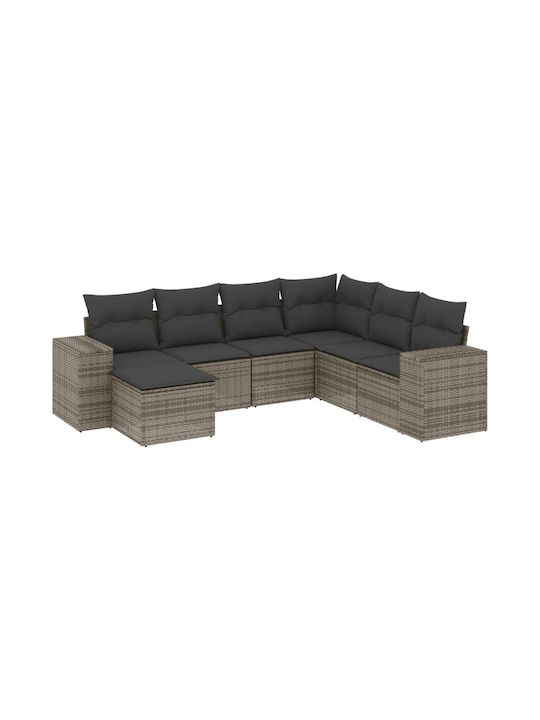 Corner Outdoor Sofa Rattan with Cushions 55x55x...