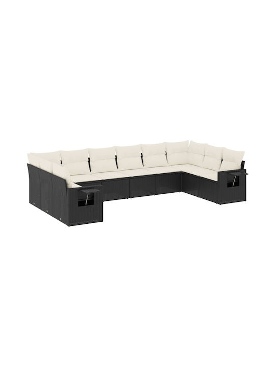 Corner Outdoor Sofa Rattan with Cushions 55x55x...