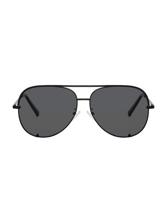 Men's Sunglasses with Black Metal Frame and Black Polarized Lens 05-SM-6162-3