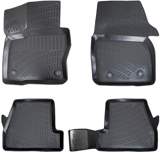 Carro Set of Front and Rear Mats 4pcs Tray Type for Ford Focus 2018+ Black