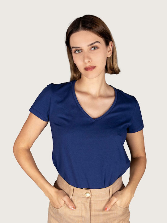 Innocent Women's T-shirt with V Neck Blue