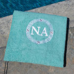 Nikos Apostolopoulos Turquoise Cotton Beach Towel 160x80cm