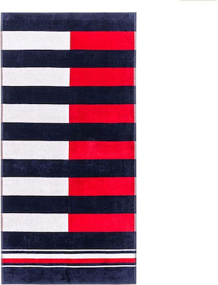 Tommy Hilfiger Coastal Πετσέτα Θαλάσσης Μπλε 180x90εκ.