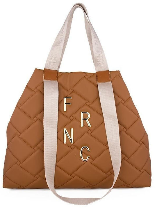 FRNC Γυναικεία Τσάντα Ώμου Καφέ