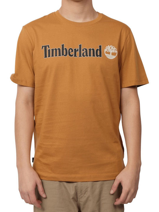 Timberland T-shirt Bărbătesc cu Mânecă Scurtă Portocaliu
