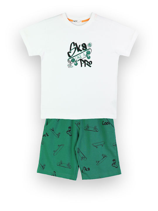 Nek Kids Wear Kids Set with Shorts Summer 2pcs White