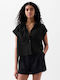 GAP Women's Linen Sleeveless Shirt Black