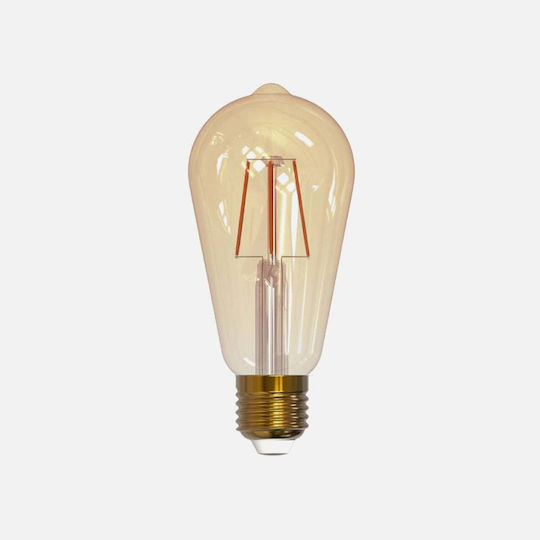 GBC Λάμπα LED 7W για Ντουί E27 και Σχήμα ST64 Θερμό Λευκό 600lm Dimmable