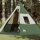 vidaXL Sommer Campingzelt Teepee Grüne Für 7 Personen 350x350x233cm