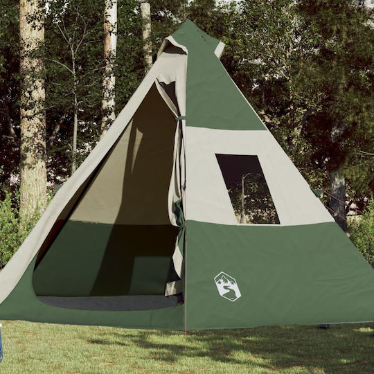 vidaXL Sommer Campingzelt Teepee Grüne Für 7 Personen 350x350x233cm