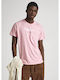 Pepe Jeans Herren T-Shirt Kurzarm Pink