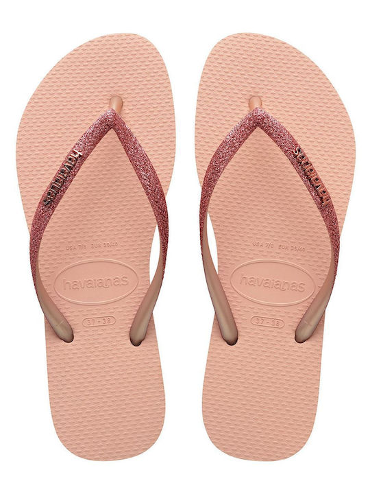 Havaianas Slim Glitter Ii Papuci de plajă Pink/Pink