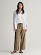 Gant Damen Stoff Hose in Entspannter Passform Khaki