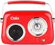 Osio OPR-3040R Retro Portable Radio Rechargeable with Bluetooth and USB Red