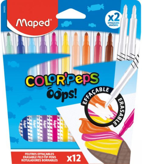Maped Waschbare Magische Zeichenmarker 3.6mm Dicke Dünne Set 12Stück