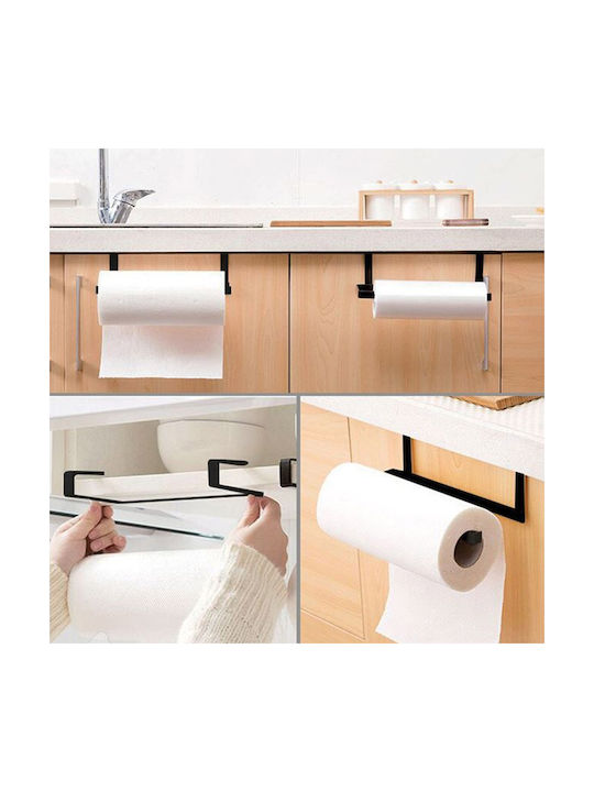 Wall Mounted Metallic Paper Towel Holder Black 24x6.5x7cm 106577