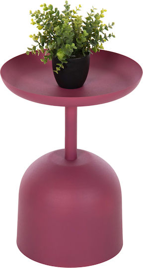Masă Laterală Rotundă Metalică Roz M36xL36xÎ49cm