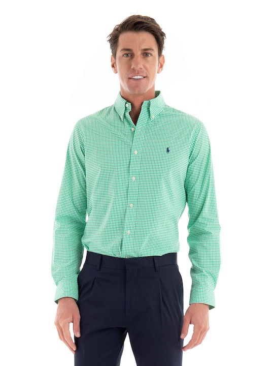 Ralph Lauren Men's Shirt Long Sleeve Striped Green