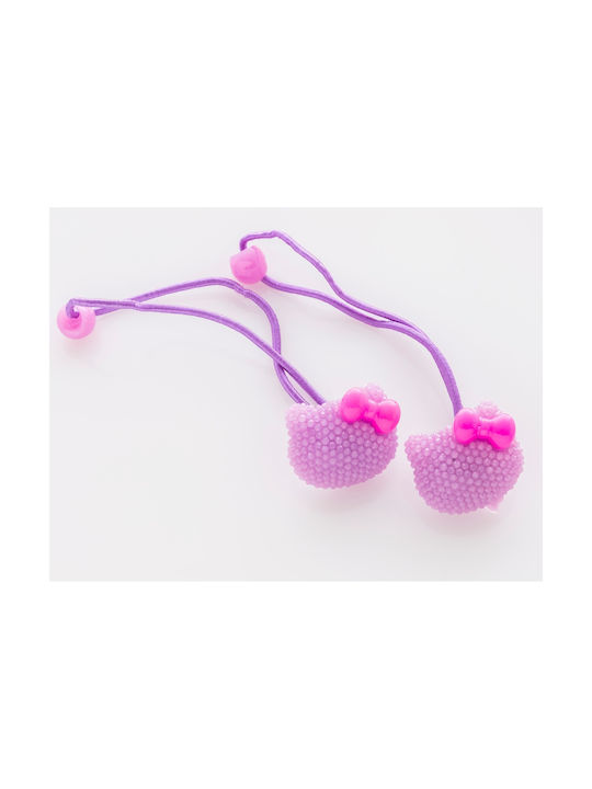 Kids Hair Tie Kitty Purple