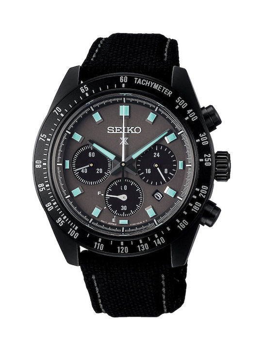 Seiko Series 'night Ρολόι Μπαταρίας με Μαύρο Υφασμάτινο Λουράκι