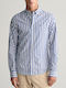 Gant Men's Shirt Long Sleeve Cotton Striped Blue