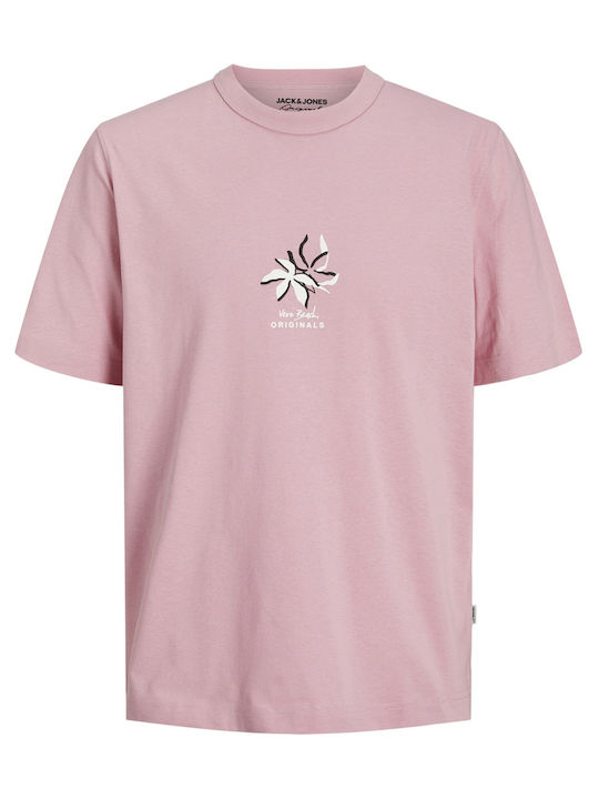 Jack & Jones T-shirt Bărbătesc cu Mânecă Scurtă Flow Pink