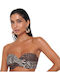 Top De Bikini Strapless African Queen Cupe D Animal Print Maro