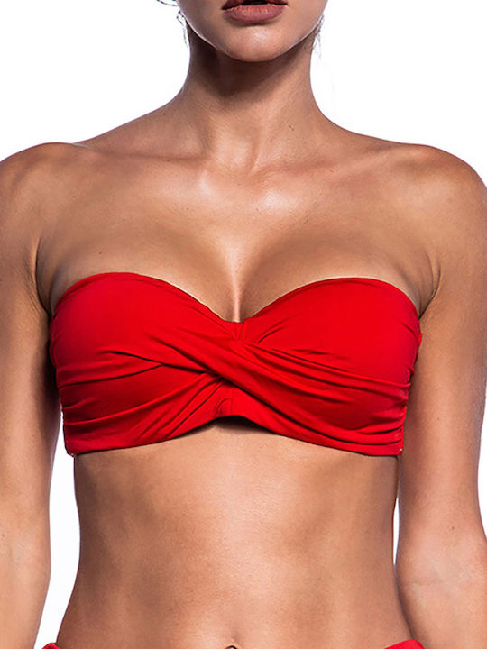 Bluepoint Strapless Bikini with Detachable & Adjustable Straps RED