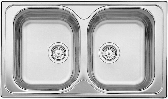Blanco Типо 8 Drop-In Кухненски Мивка Inox Дължина 86xШирина 50см Сребрист