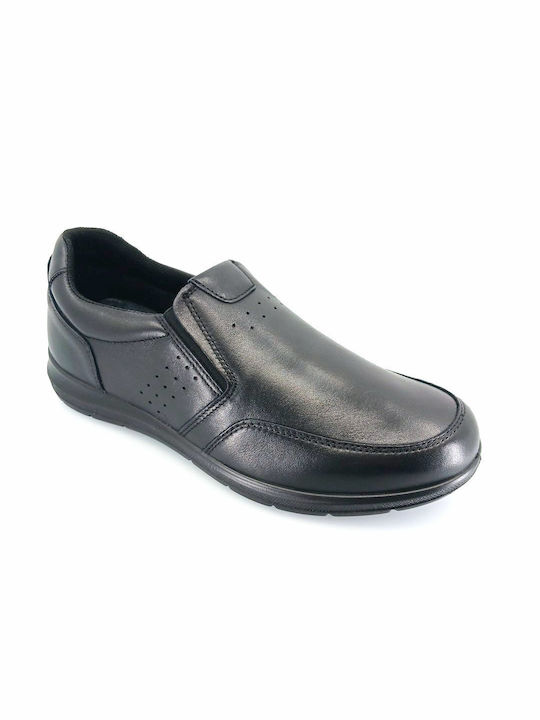 Imac Men's Leather Casual Shoes Black