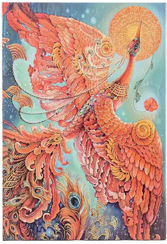 Paperblanks Firebird Midi Тетрадка 72 Листа B6 На райета Червен
