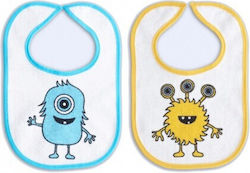 X-treme Baby Wasserdicht Lätzchen Stoff mit Bügelverschluss und Schlaufe Light Blue/Yellow 2Stück