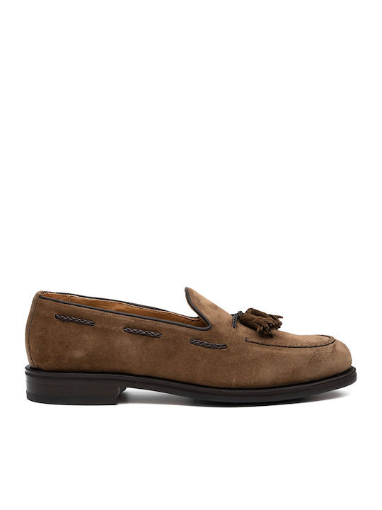Wildleder Herren Mokassins in Tabac Braun Farbe