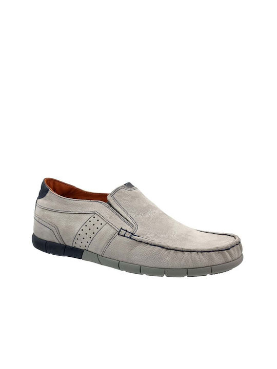 Boxer Men's Leather Moccasins Gray