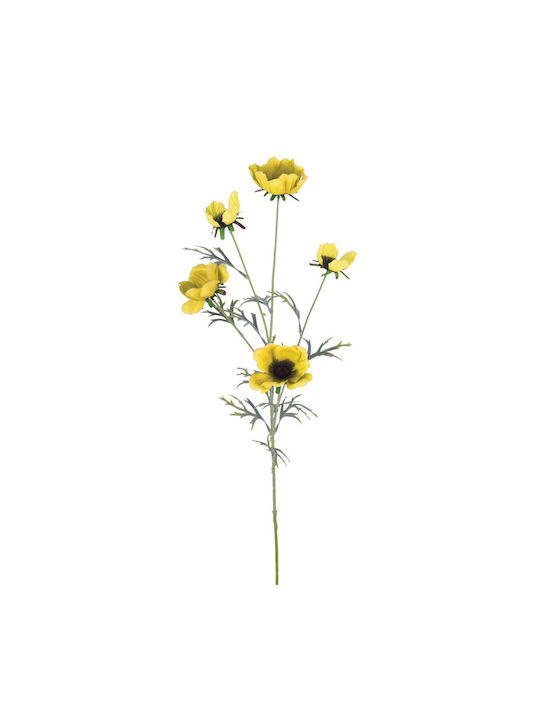 Marhome Artificial Decorative Branch Ανεμωνη Yellow 80cm 1pcs