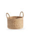 Nef-Nef Homeware Romano Decorative Basket Wicker with Handles Beige 28x28x18cm