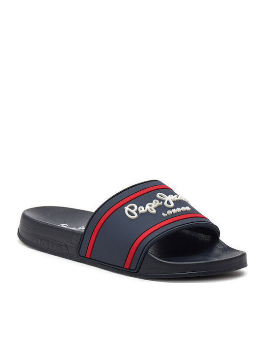 Kinder Flip Flops Marineblau Slider Logo