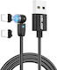 Μαγνητικό / LED USB-A to Lightning Cable Μαύρο 2m