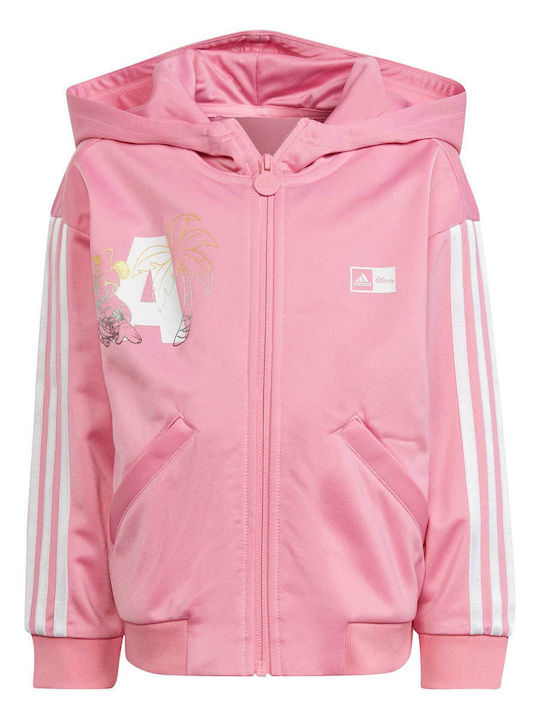 Adidas Cardigan pentru copii cu glugă Roz Sportswear