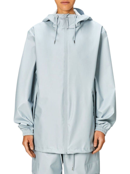 Rains Women's Short Lifestyle Jacket Waterproof for Winter Silver