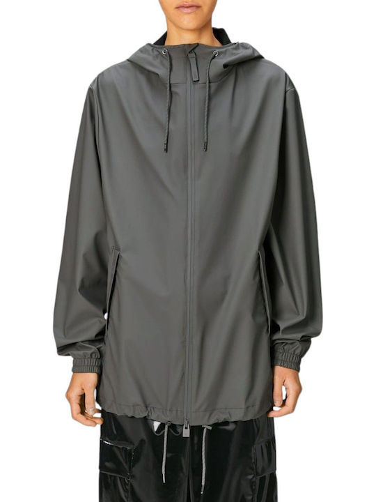 Rains Women's Short Lifestyle Jacket Waterproof for Winter Gray