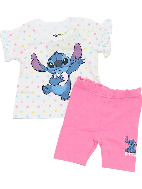 Kinder-Set mit Leggings Sommer 2Stück White Lilo & Stitch