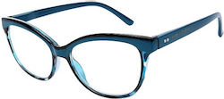 Readers Women's Acetate Blue Light Blocking Glasses Butterfly Blue Tortoise BL160
