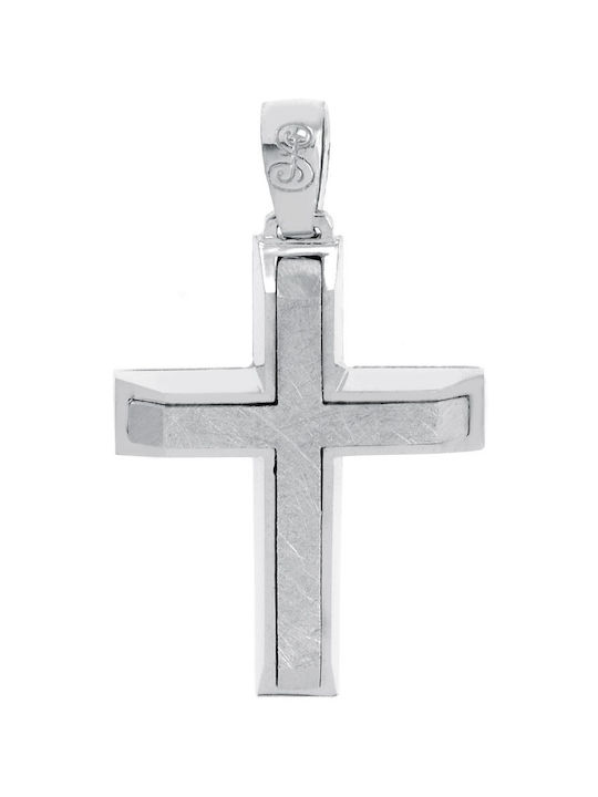 Senzio Belibasakis Men's White Gold Cross 14K